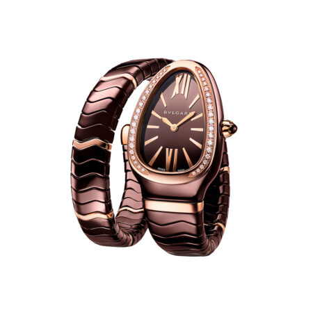 BVLGARI Serpenti Spiga 35 mm Case Gold 5N 18kt 750-Ceramic Dial Brown