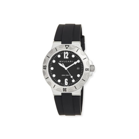 BVLGARI 41mm Stainless Steel Diagono SCUBA Watch, Black