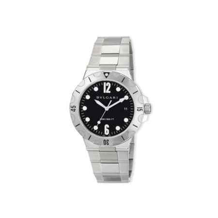 BVLGARI 41mm Diagono Scuba Stainless Steel Watch, Black Dial